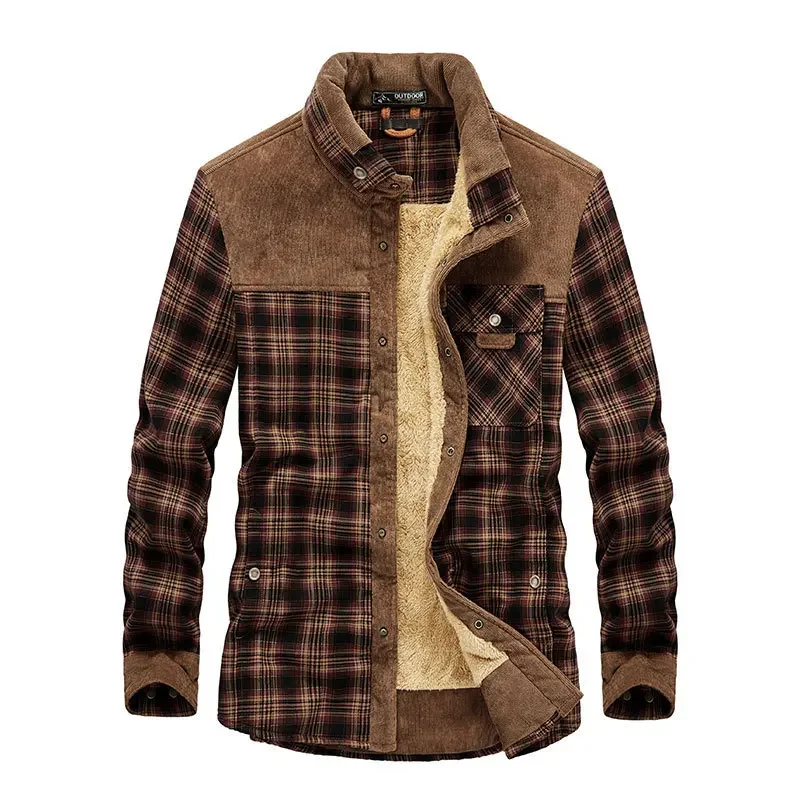 Men Plaid Shirts Winter Jacket - огляд і ціна Flannel Shirt Lined